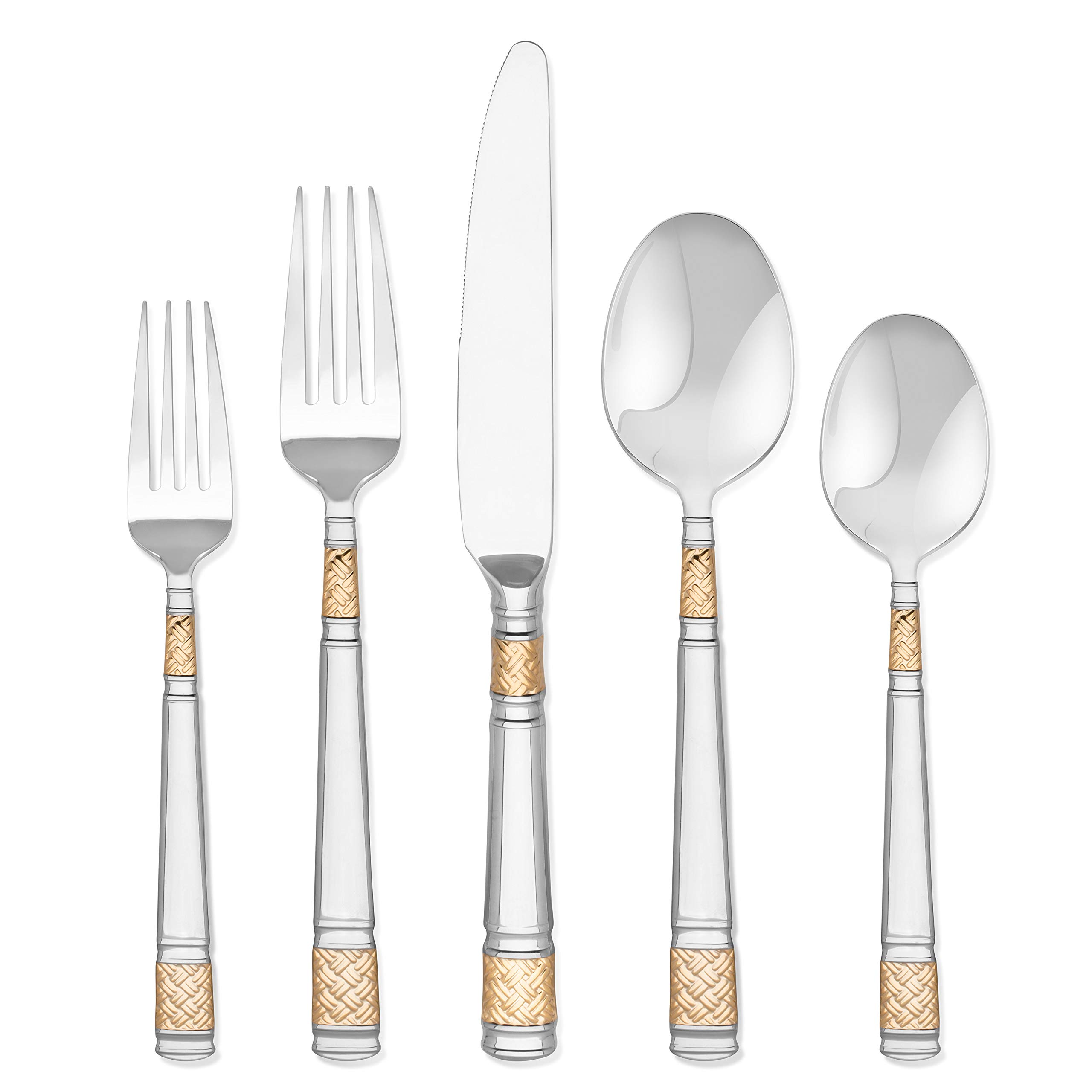 Amazon.com | Argent Orfèvres Orava Partial Gold-20 Flatware Set